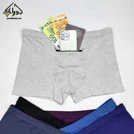 شورت مردانه زیپدار مسافرتی باکسر با جیب جادار بزرگ