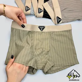شورت نیمپا پوست ماری طرح راه راه برند لاکچری