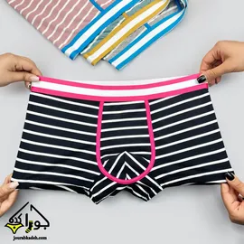 شورت نیمپا کش پهن طرح رینگی برند لاکچری