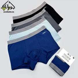 شورت نیمپا پنبه ای کش اسپورت طرح کبریتی برند یاشین