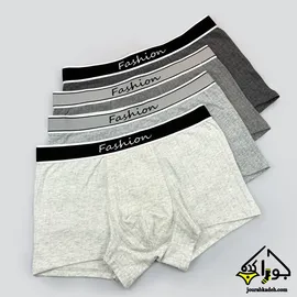 شورت نیمپا کبریتی ملانژ طرح FASHION برند لاکچری