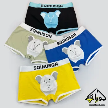 شورت نیمپا فانتزی مردانه طرح فیل برند SQINUSQN