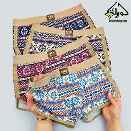 شورت نیمپا اسکاتی سنتی طرح MIX match کاتن