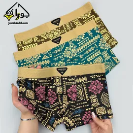 شورت نیمپا مردانه طرح سنتی شلوغ برند لاکچری