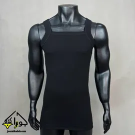 رکابی یقه خشتی SPORT FIT مردانه مشکی جناب