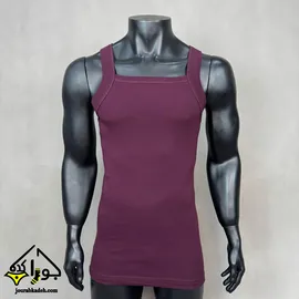 رکابی یقه خشتی SPORT FIT پنبه سوپر برند جناب رنگ زرشکی