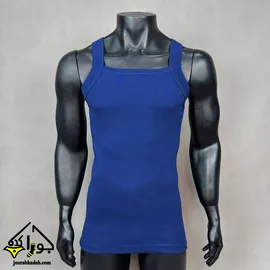 رکابی یقه خشتی SPORT FIT پنبه سوپر برند جناب رنگ سرمه ای