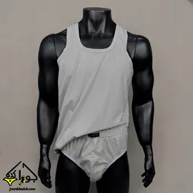 ست رکابی و شورت اسلیپ مردانه CLASSIC FIT پنبه سوپر جناب رنگ طوسی