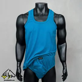 ست رکابی و شورت اسلیپ مردانه CLASSIC FIT پنبه سوپر جناب رنگ کله غازی