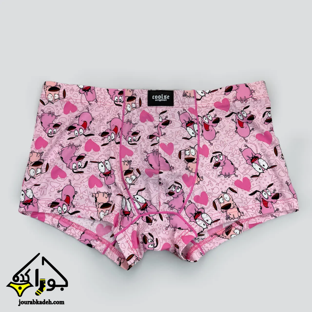 شورت نیمپا مردانه کولسی اورجینال طرح سگ صورتی