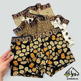 شورت نیمپا مردانه طرح خرس و ایموجی برند لاکچری