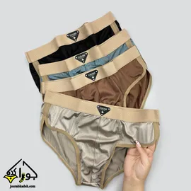 شورت اسلیپ شاین دار اسکاتی طرح COTTON برند کاتن