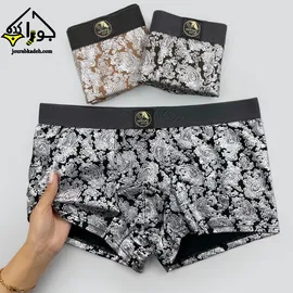 شورت نیمپا مردانه طرح براق نقره کوب برند کاتن