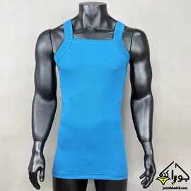 رکابی یقه خشتی SPORT FIT پنبه سوپر برند جناب رنگ آبی