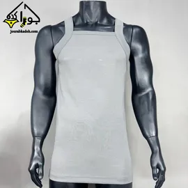 رکابی یقه خشتی SPORT FIT پنبه سوپر برند جناب رنگ خاکستری