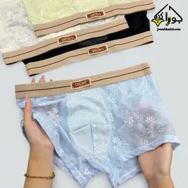 شورت نیمپا مردانه فانتزی حریر طرح گل بابونه برند لاکچری
