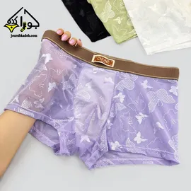 شورت نیمپا مردانه فانتزی توری طرح پروانه برند لاکچری